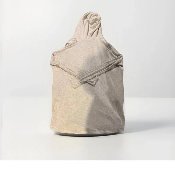 Athleta Purana Wrap Sweatshirt Hoodie Light Gray Heather Long Sleeve XS - Picture 7 of 9